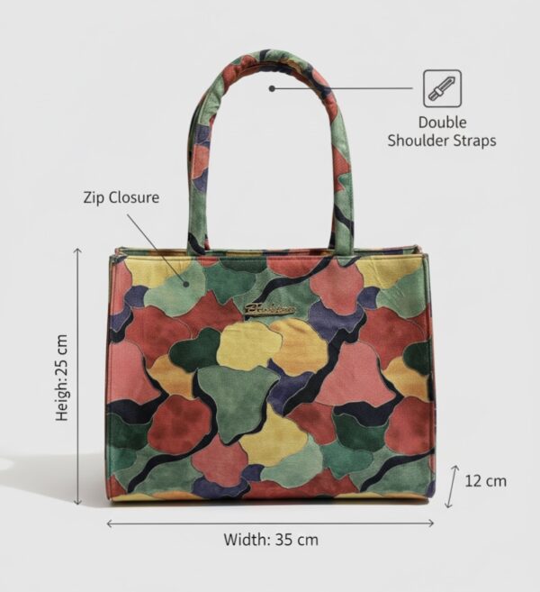 Women’s Printed Tote Handbag | Multicolor Stylish Shoulder Bag for Office, College & Daily Use