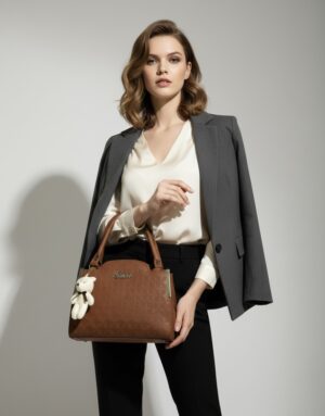 Women Stylish Handbag with Teddy Charm | Premium PU Leather Ladies Purse | Office, Casual & Party Use | Spacious Shoulder & Hand Bag